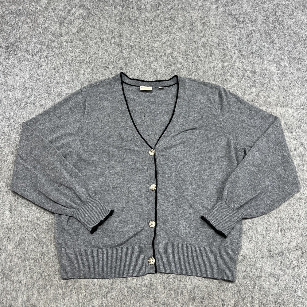 Scotch & Soda Cardigan Sweater Womens XL Gray V Neck Button Front Soft Knit